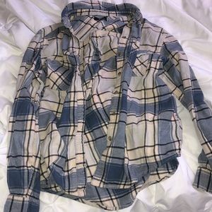 Light blue plaid flannel